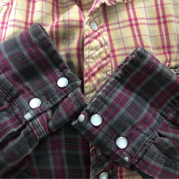 Upcycled “Mama Bear” cropped, distressed flannel. - Picture 6 of 6